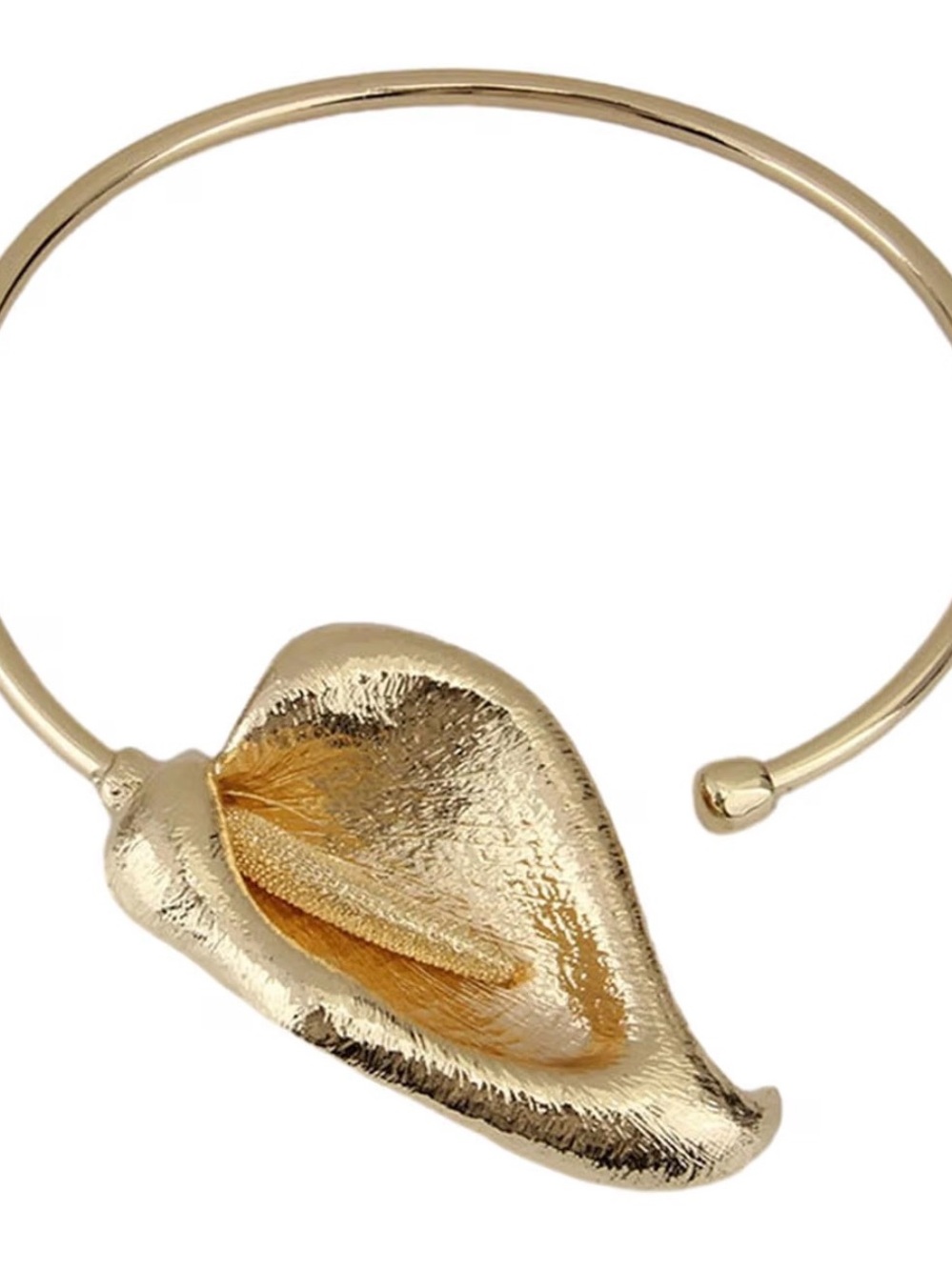 Gold Calla Lily Open Cuff necklace - Women Jewelry